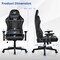 Costway Gaming Chair with RGB LED Lights Racing Game Chair with Meta Base & Class-4 Gas Lift